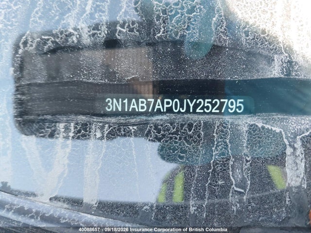 40088657 :رقم المزاد ، 3N1AB7AP0JY252795 vin ، 2018 Nissan Sentra S/sv/sr/sl مزاد بيع