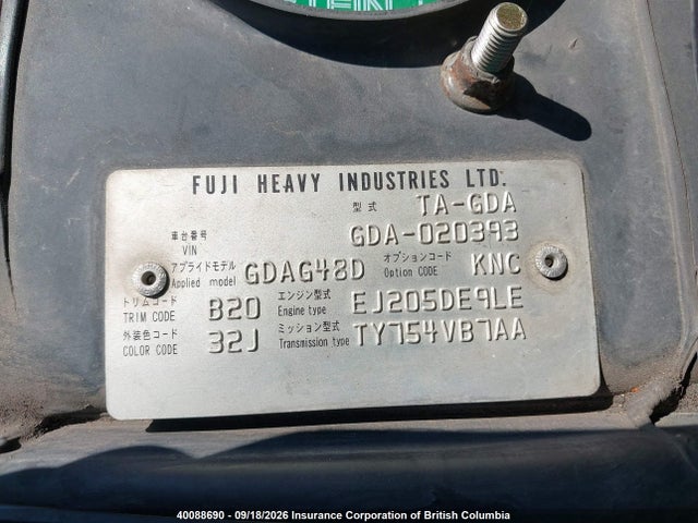 Auction sale of the 2006 Subaru Impreza, vin: GDA020393, lot number: 40088690