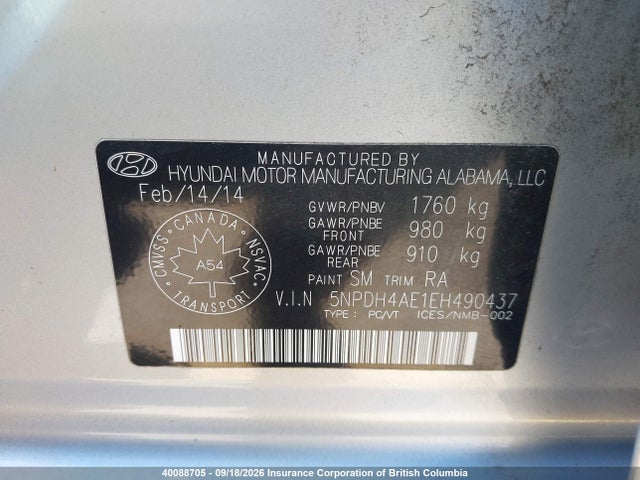 Aukcja sprzedaży 2014 Hyundai Elantra Se/sport/limited, vin: 5NPDH4AE1EH490437, numer aukcji: 40088705