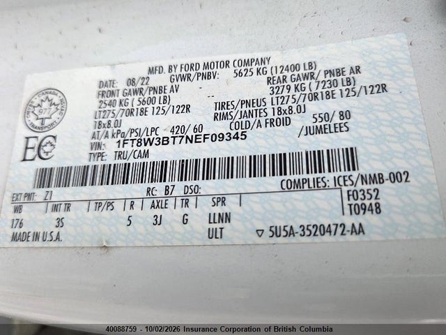 Ford F350 2022 1FT8W3BT7NEF09345 Image 23