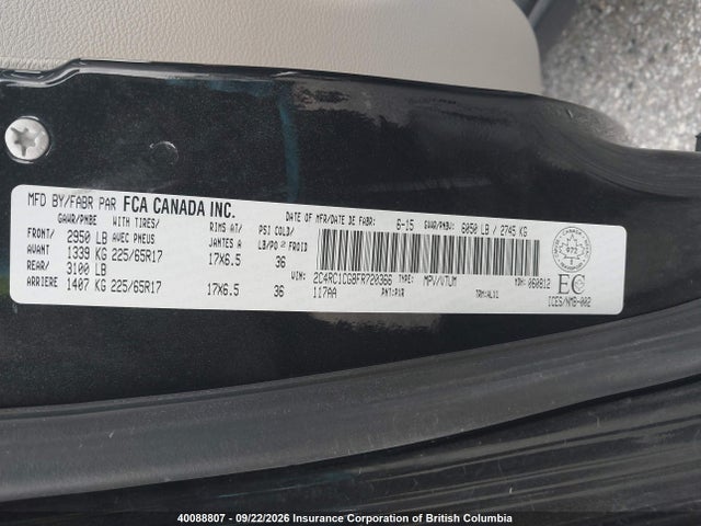 Aukcja sprzedaży 2015 Chrysler Town & Country Touring-l, vin: 2C4RC1CG8FR720366, numer aukcji: 40088807