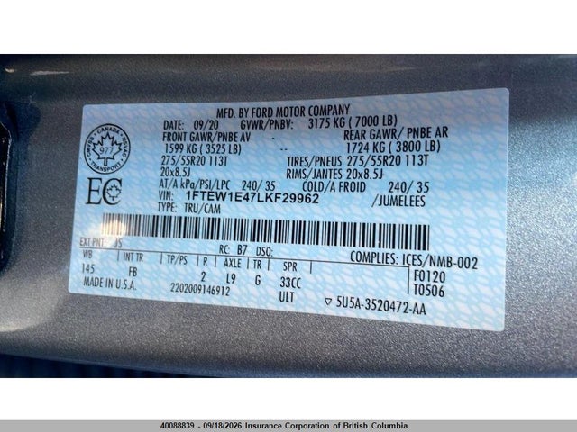 1FTEW1E47LKF29962 Ford F150