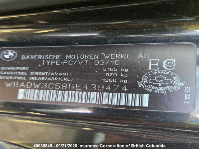 2011 Bmw 328i მანქანა იყიდება აუქციონზე, vin: WBADW3C58BE439474, აუქციონის ნომერი: 40088845