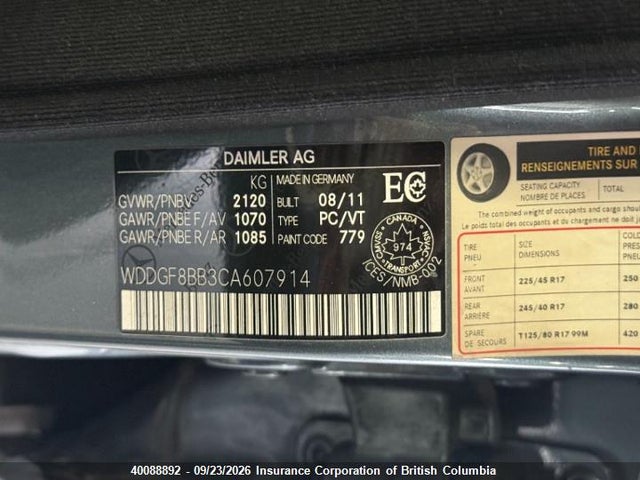 Aukcja sprzedaży 2012 Mercedes-benz C 300 4mati, vin: WDDGF8BB3CA607914, numer aukcji: 40088892