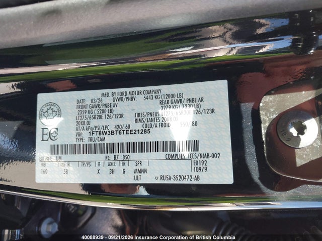 Ford F350 2026 1FT8W3BT6TEE21285 Image 9
