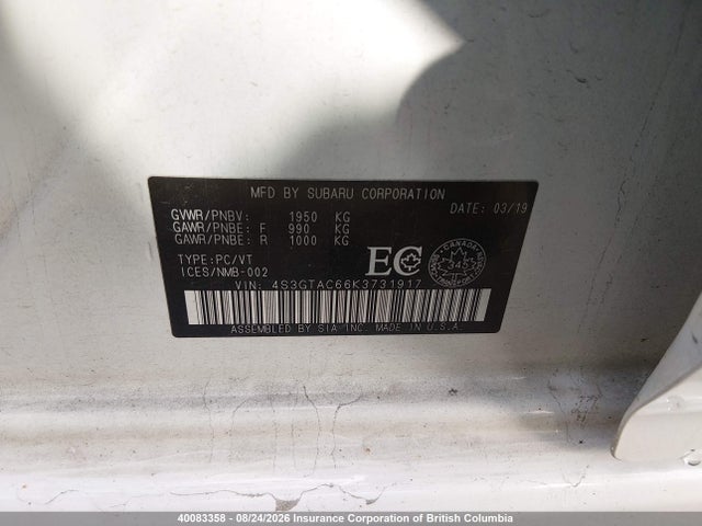 Subaru Impreza Premium 2019 4S3GTAC66K3731917 Image 9