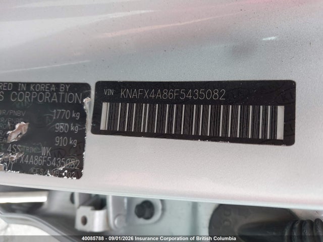 40085788 :رقم المزاد ، KNAFX4A86F5435082 vin ، 2015 Kia Forte Ex مزاد بيع