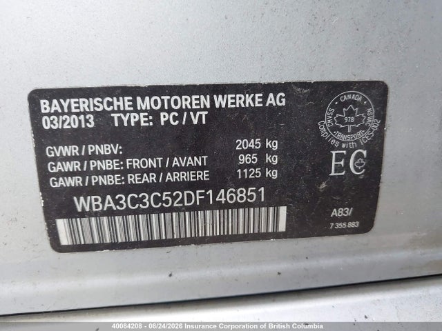 Aukcja sprzedaży 2013 Bmw 320 I Xdrive, vin: WBA3C3C52DF146851, numer aukcji: 40084208