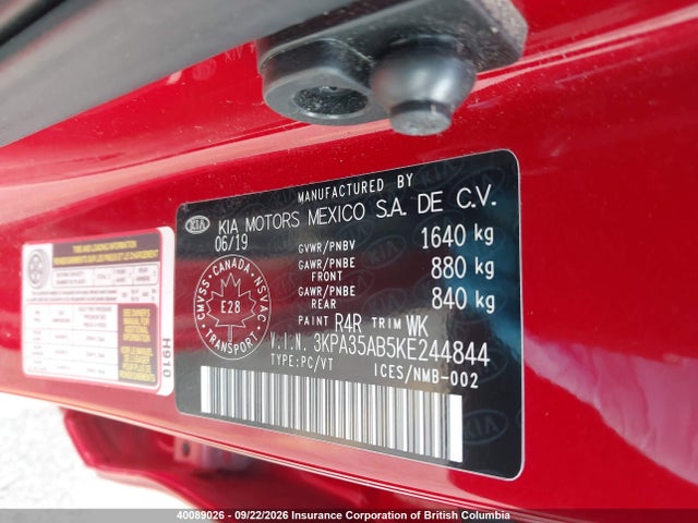KIA RIO EX 2019 3KPA35AB5KE244844 Image 9
