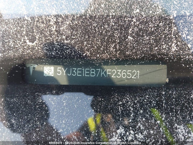 5YJ3E1EB7KF236521 Tesla MODEL 3