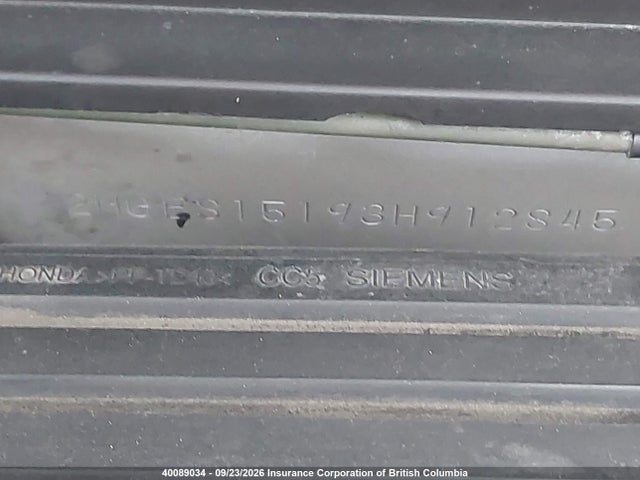 40089034 :رقم المزاد ، 2HGES15193H912845 vin ، 2003 Honda Civic مزاد بيع
