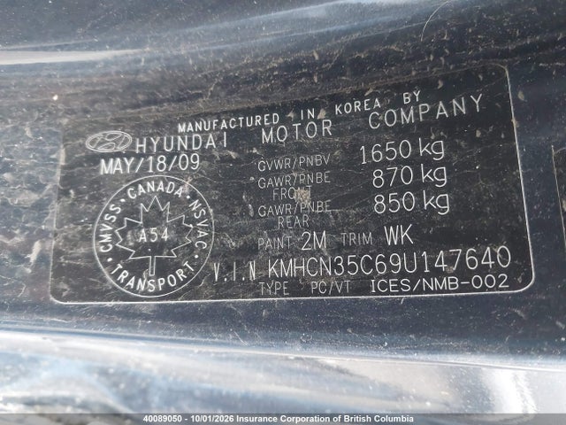 Aukcja sprzedaży 2009 Hyundai Accent Se, vin: KMHCN35C69U147640, numer aukcji: 40089050