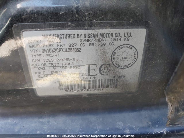 Aukcja sprzedaży 2018 Nissan Micra, vin: 3N1CK3CPXJL284052, numer aukcji: 40084376