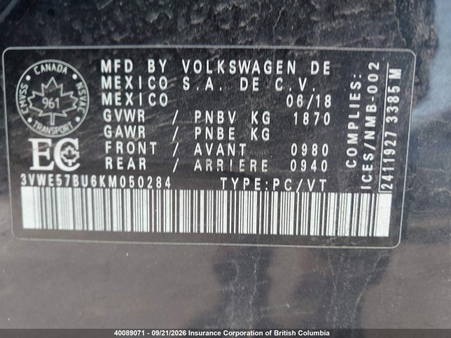 Volkswagen Jetta 2019 3VWE57BU6KM050284 Image 9