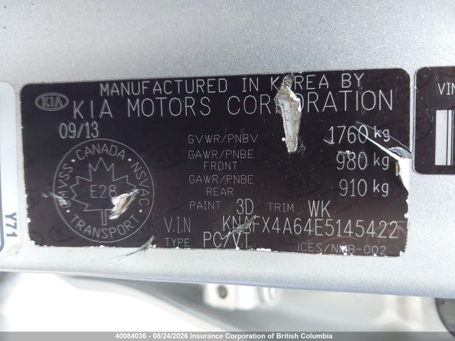 KIA FORTE LX 2014 KNAFX4A64E5145422 Image 19