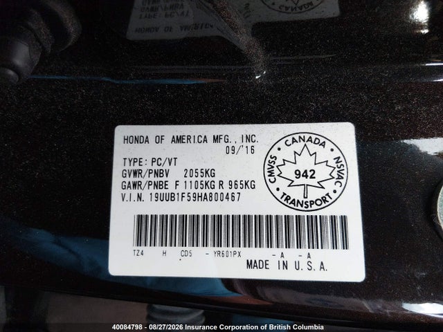 Acura TLX TECH 2017 19UUB1F59HA800467 Image 9