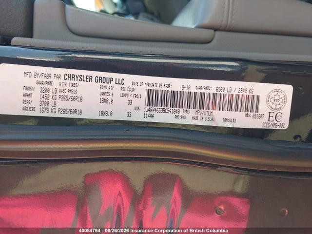 Aukcja sprzedaży 2011 Jeep Grand Cherokee Laredo, vin: 1J4RR4GG3BC541840, numer aukcji: 40084764