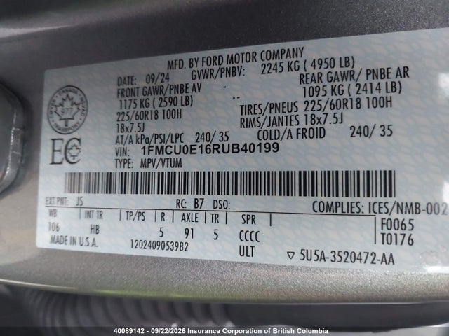 Ford Escape 2024 1FMCU0E16RUB40199 Image 18