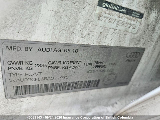 Продаж на аукціоні авто 2011 Audi S4, vin: WAUFGCFL6BA011930, номер лоту: 40089143