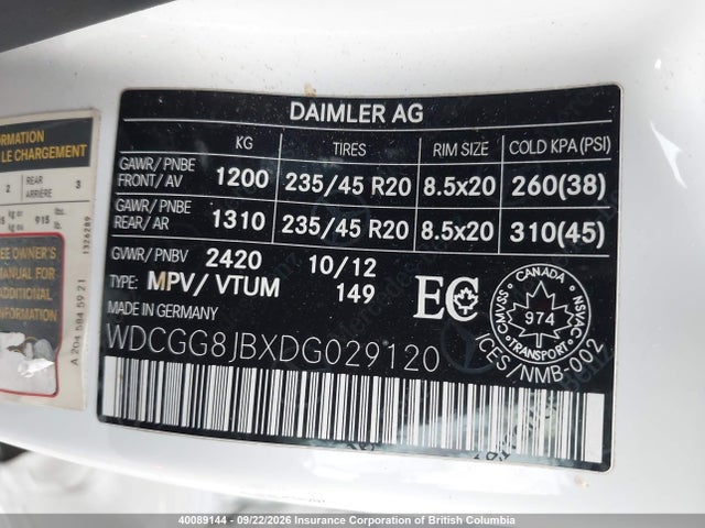 Aukcja sprzedaży 2013 Mercedes-benz Glk 350 4matic, vin: WDCGG8JBXDG029120, numer aukcji: 40089144