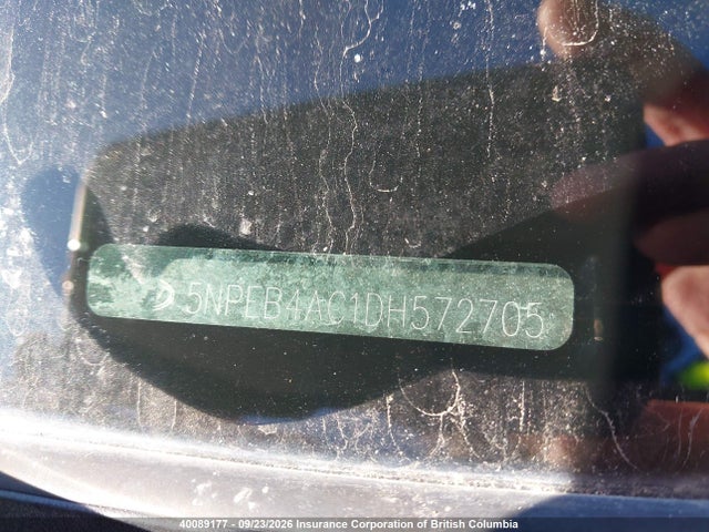 40089177 :رقم المزاد ، 5NPEB4AC1DH572705 vin ، 2013 Hyundai Sonata Gl مزاد بيع