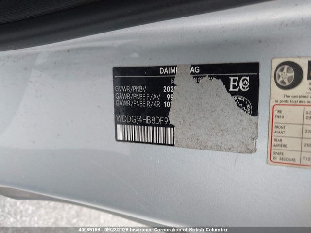 Aukcja sprzedaży 2013 Mercedes-benz C 250, vin: WDDGJ4HB8DF973547, numer aukcji: 40089186