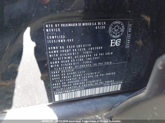 Volkswagen TIGUAN S 2025 3VVBR7RM8SM048117 Image 9