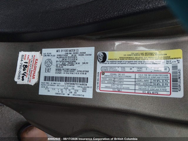 Aukcja sprzedaży 2005 Ford Mustang, vin: 1ZVFT80N755168026, numer aukcji: 40082506
