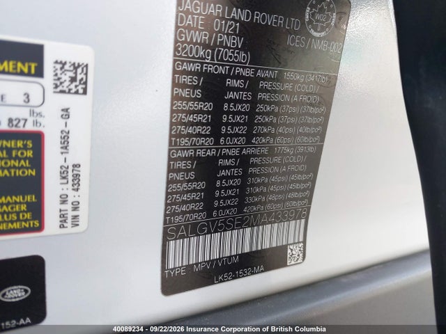 Land Rover Range Rover Autobiography 2021 SALGV5SE2MA433978 Image 9