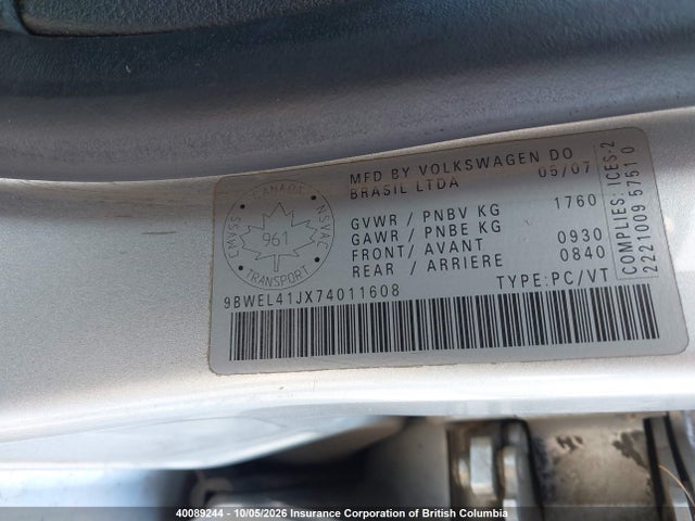 Продажа на аукционе авто 2007 Volkswagen Golf, vin: 9BWEL41JX74011608, номер лота: 40089244