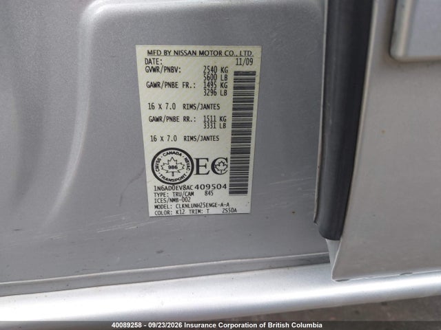 Aukcja sprzedaży 2010 Nissan Frontier Crew Cab Se/le/nismo, vin: 1N6AD0EV8AC409504, numer aukcji: 40089258
