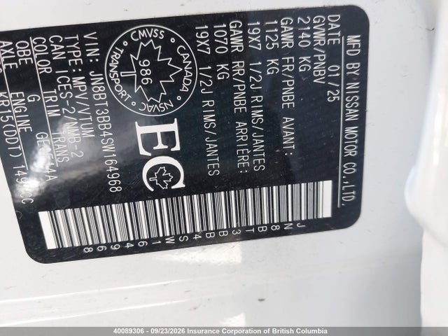 Nissan Rogue 2025 JN8BT3BB4SW164968 Image 9