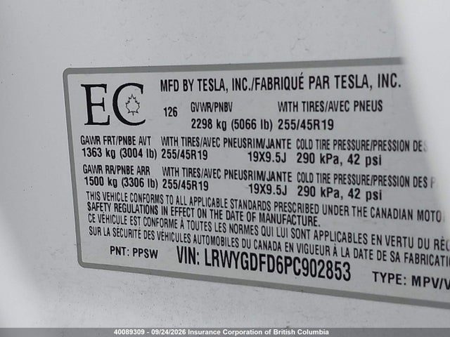 Tesla Model Y 2023 LRWYGDFD6PC902853 Image 9