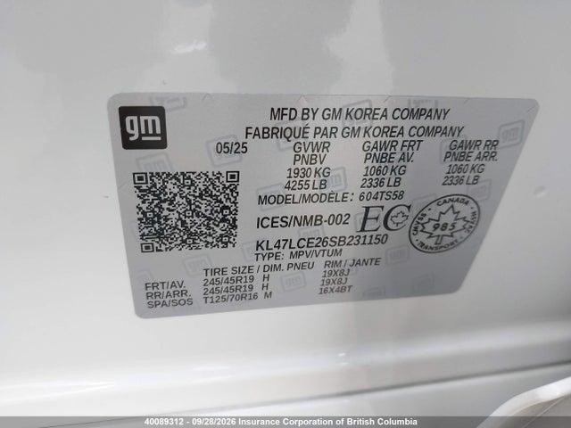 40089312 :رقم المزاد ، KL47LCE26SB231150 vin ، 2025 Buick Envista Avenir مزاد بيع