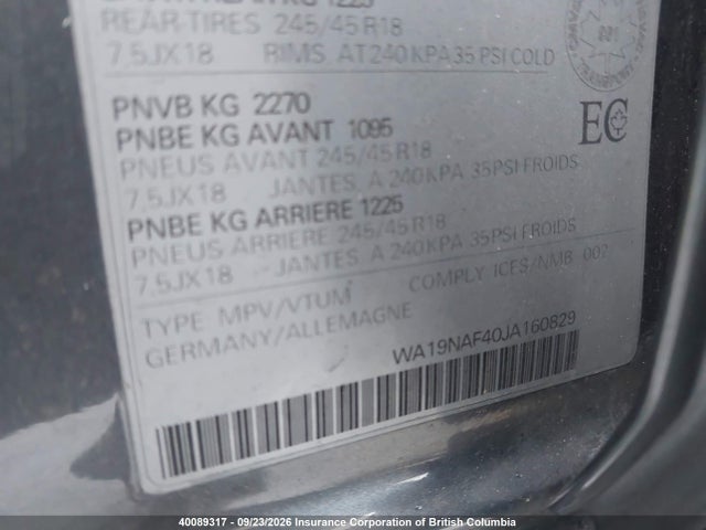 Audi A4 2018 WA19NAF40JA160829 Image 9
