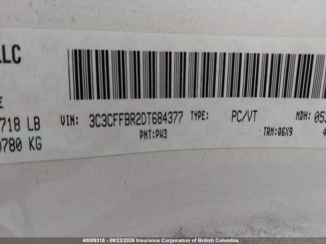 40089318 :رقم المزاد ، 3C3CFFBR2DT684377 vin ، 2013 Fiat 500 مزاد بيع
