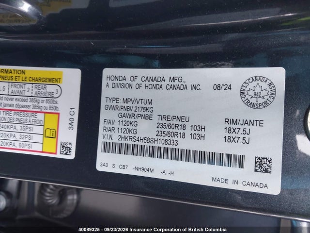 Honda CR-V 2025 2HKRS4H58SH108333 Image 9