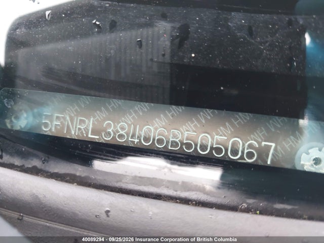 40089294 :رقم المزاد ، 5FNRL38406B505067 vin ، 2006 Honda Odyssey Ex مزاد بيع