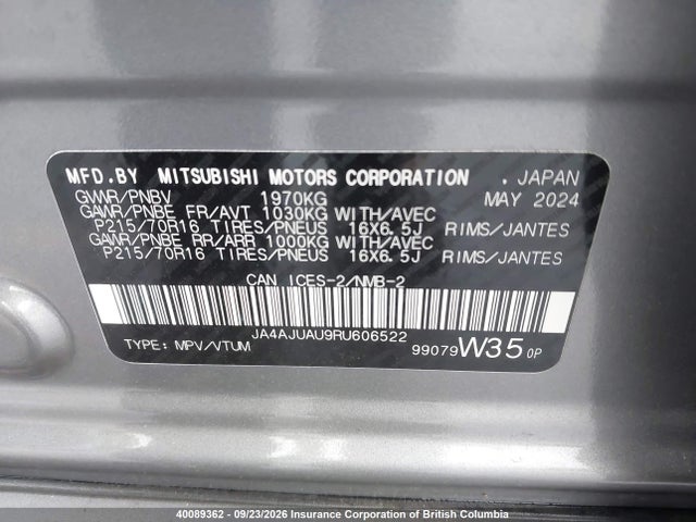 Mitsubishi RVR 2024 JA4AJUAU9RU606522 Image 9