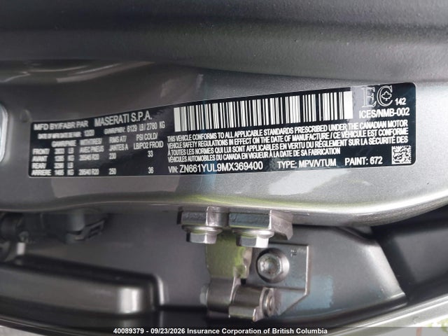 Продажа на аукционе авто 2021 Maserati Levante S Luxury, vin: ZN661YUL9MX369400, номер лота: 40089379