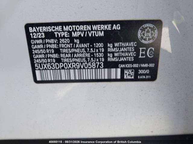 BMW X3 Xdrive30e 2024 5UX63DP0XR9V05873 Image 9