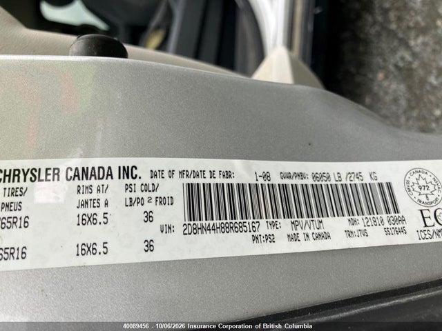 Продажа на аукционе авто 2008 Dodge Grand Caravan Se, vin: 2D8HN44H88R685167, номер лота: 40089456