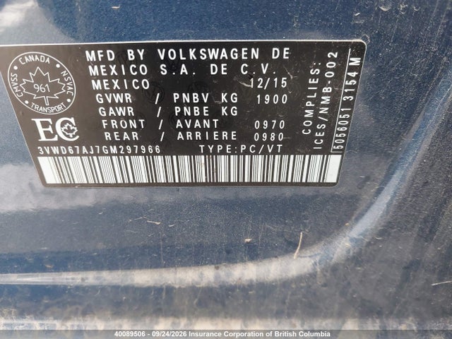 Volkswagen Jetta 2016 3VWD67AJ7GM297966 Image 9