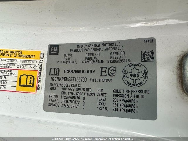 2014 Chevrolet Silverado 1500 1wt/2wt მანქანა იყიდება აუქციონზე, vin: 1GCNKPEH9EZ155799, აუქციონის ნომერი: 40089518