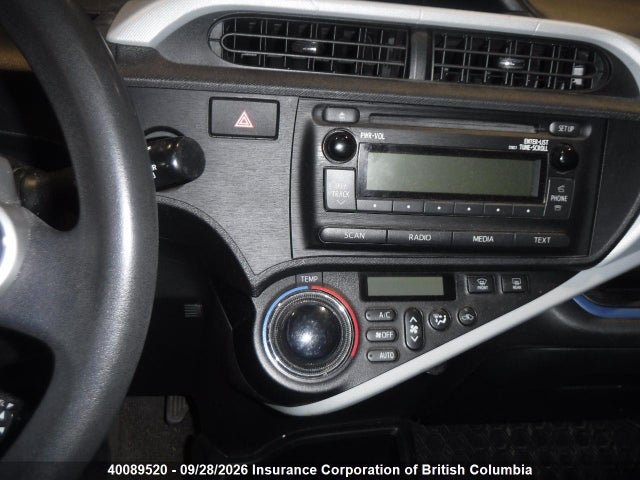 40089520 :رقم المزاد ، JTDKDTB3XC1001290 vin ، 2012 Toyota Prius مزاد بيع