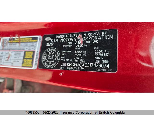 KNDPMCAC5J7429074 KIA Sportage Lx