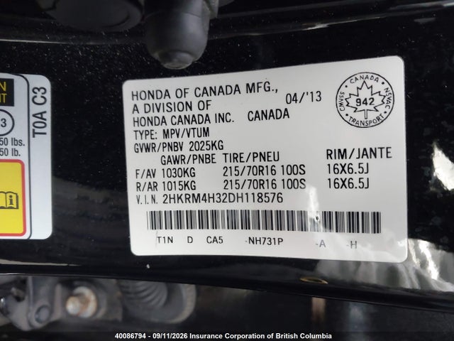 Продаж на аукціоні авто 2013 Honda Cr-v Lx, vin: 2HKRM4H32DH118576, номер лоту: 40086794