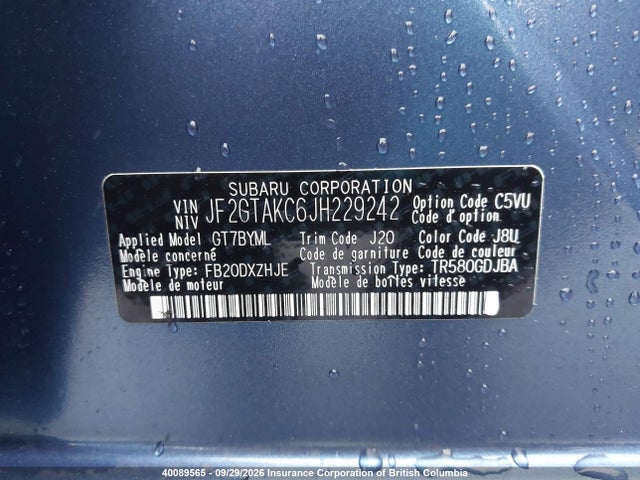 Subaru Crosstrek Limited 2018 JF2GTAKC6JH229242 Image 9