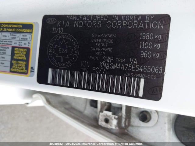 KIA Optima Lx 2014 KNAGM4A75E5465063 Image 9