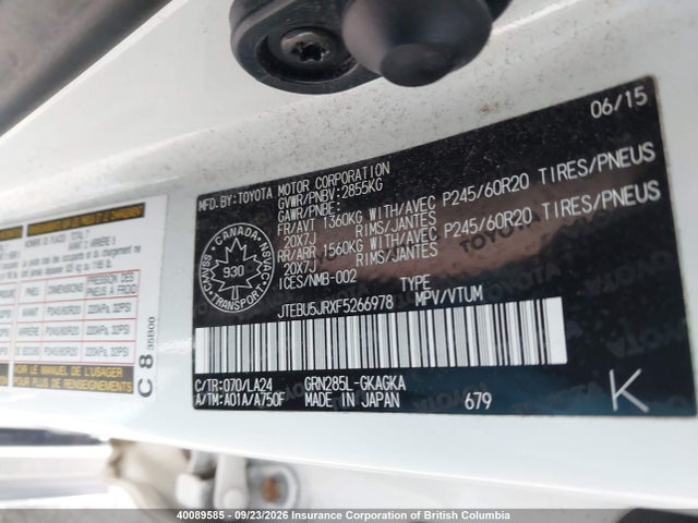 Aukcja sprzedaży 2015 Toyota 4runner Sr5/limited/trail/trd Pro, vin: JTEBU5JRXF5266978, numer aukcji: 40089585